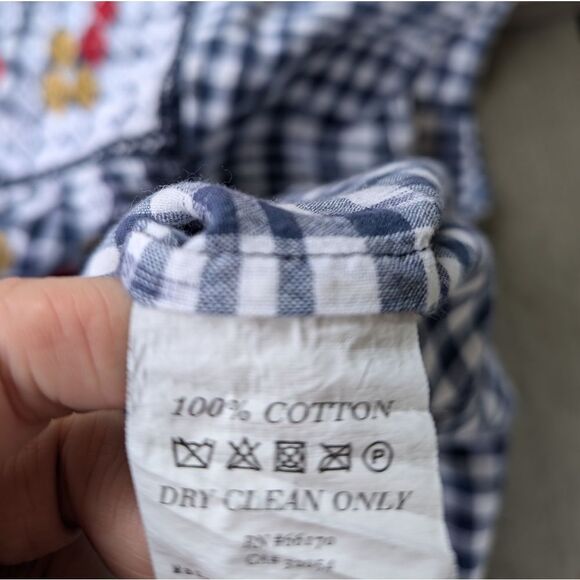 Anthropologie Kopal Freya Embroidered Gingham Top Cap Sleeve Boho Peasant Small - Picture 9 of 9